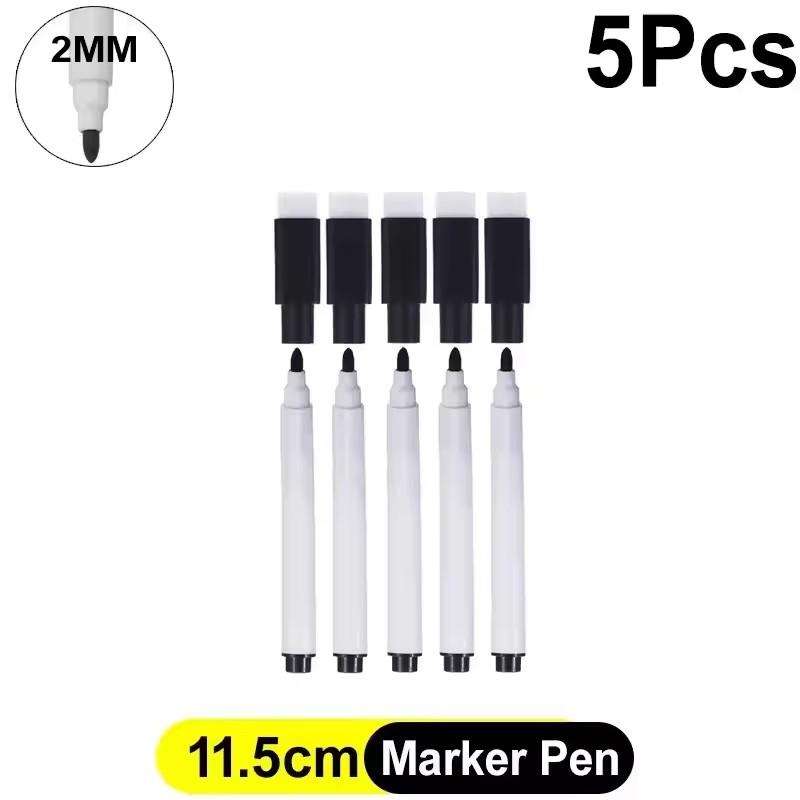 Dry Erase Markers with Eraser Cap 5/10PCS Smooth Writing Erasable Pens for Office Meeting Whiteboard Training Classroom