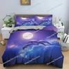 Juego de Cama Delfín Patrón Animal Funda Nórdica Fundas de Edredón Individual King Size Funda de Edredón con Funda de Almohada Textil para el Hogar