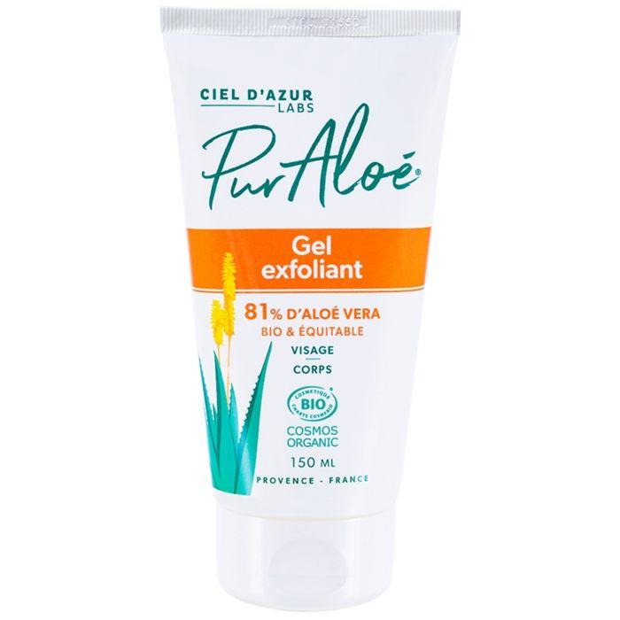 Gel Exfoliant Visage - PUR ALOE - 150ml - Bio - Aloe Vera 81% - Tous types de peau