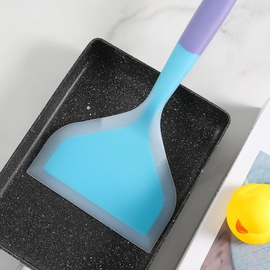 Silicone Spatula with Ergonomic Handle Food Grade Heat Resistant Non-stick Cooking Turner Multi-function Pancakes Steaks Pizza Shovel