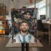 1Pc messi Print Flannel Blanket, High quality Comfortable for All Seasons, Home Decor, Warmth and Comfort, Perfect for Christmas GiftS