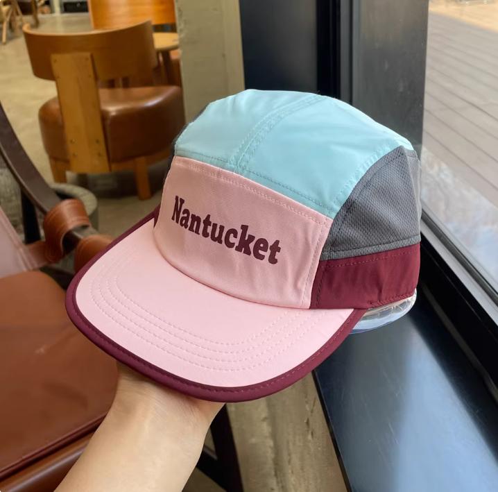 

Korean Style Color Block Baseball Cap, Embroidered Letter Design, Breathable Nylon Mesh Material, Unisex for Men and Women Adjustable розовый