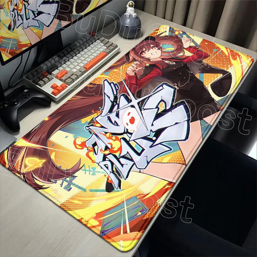 2026 New Wallpaper Genshin Impact Mousepad Cute Kawaii Hu Tao Anime Mouse Pad Large Gaming Mousepad Pc Desk Gamer Keyboard Pads
