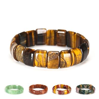 National Wind Powder Crystal Hand Row náramek z přírodního achátu Tiger Eye Stone
