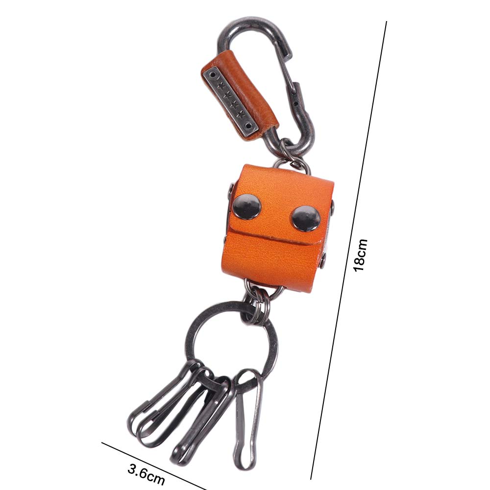Zinc Zinc Alloy Dice Model Keychain Leather Cool Cowhide Key Chain Bag Pendant Dice Key Chain  Car Decoration