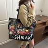 Borsa Tote Cartone Animato Grande Capacità PU Moda Casual Borsa a Mano per Uso Quotidiano