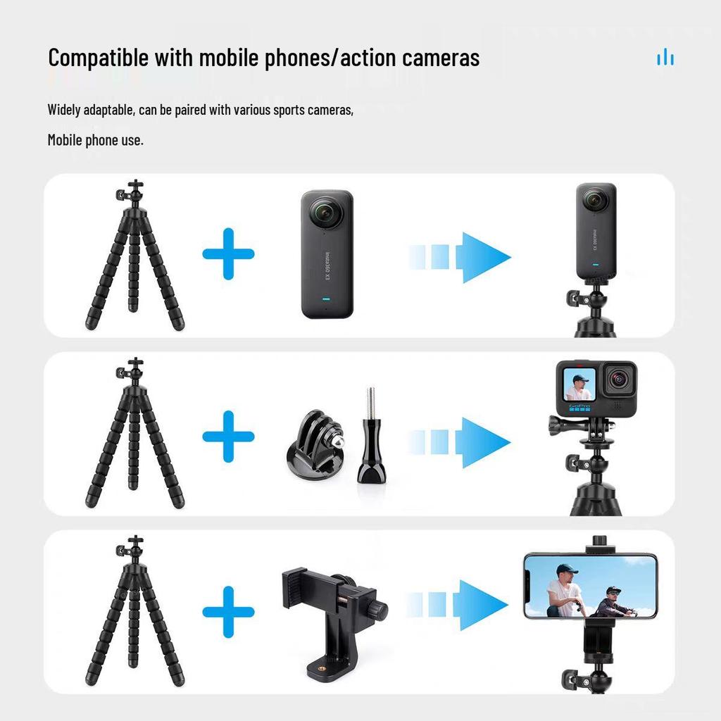 Kompaktní Všestranný Stativ Chobotnice a Držák na Mobilní Telefon