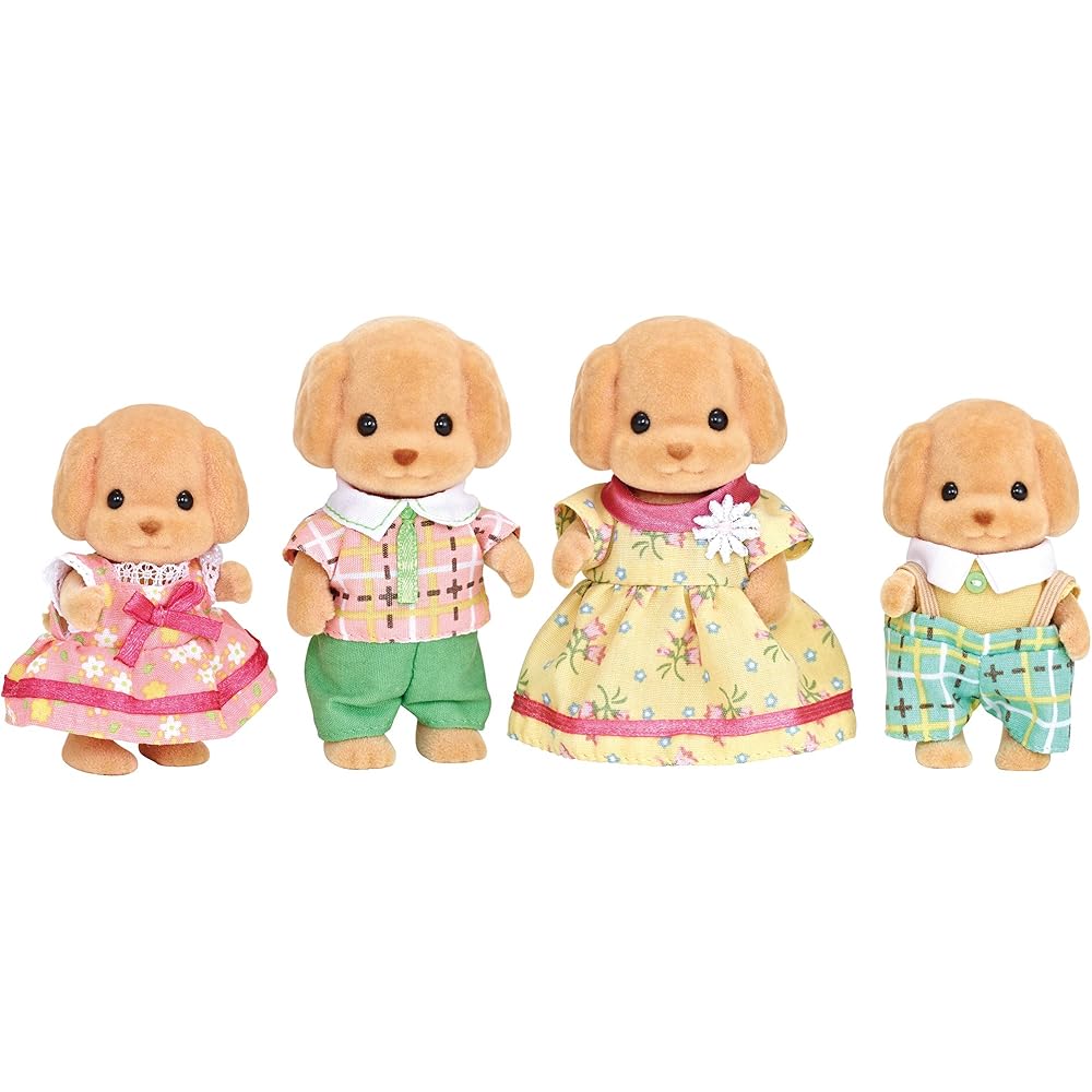 Sylvanian Families Toy Poodle Family Doll Set FS-29 for Ages 3 and Up Dollhouse Toy