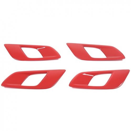 ABS Red Interior Door Handle Lock Cover Trim Fit For Ford Ranger 2015-