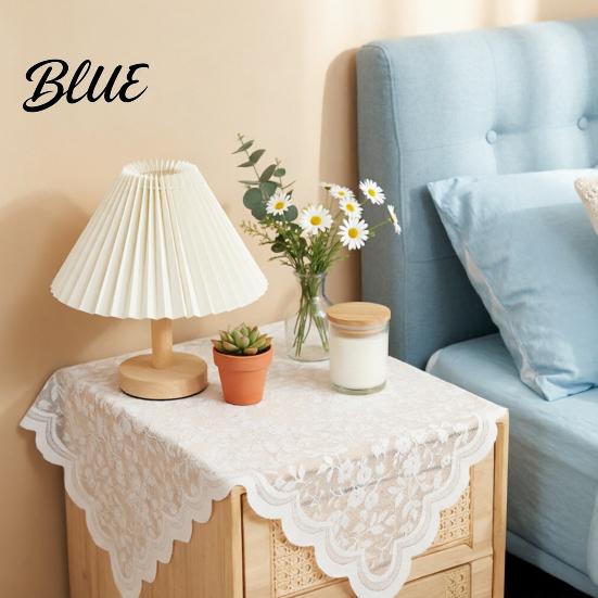 Long-lasting Lace Tablecloth Table Cover Square Doily White Floral Tablecloth Vintage Scalloped for Nightstand Coffee Tea Party Home Decor
