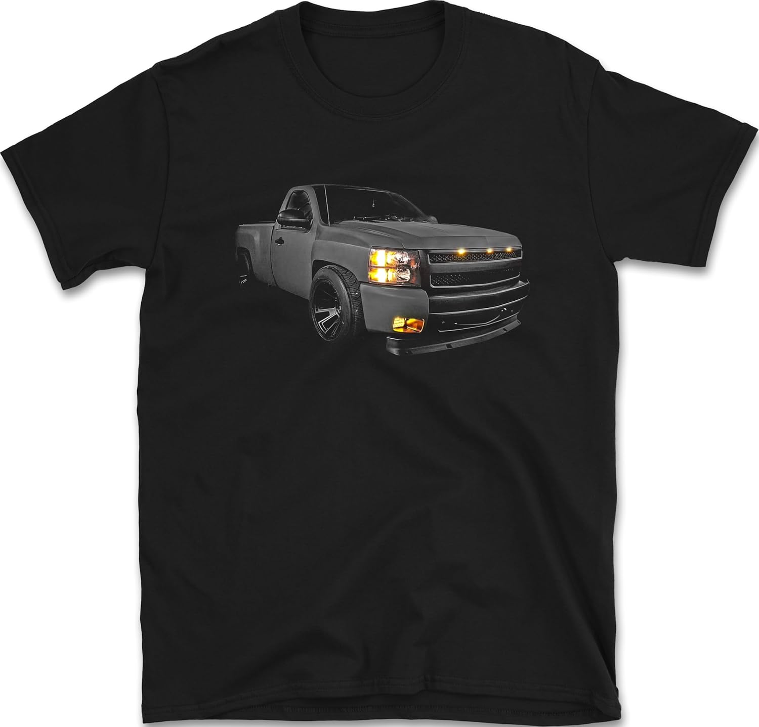 American Truck Street T-Shirt | Custom Lowered Pickup Art Tee | Classic Muscle Truck Design Shirt S разноцветный
