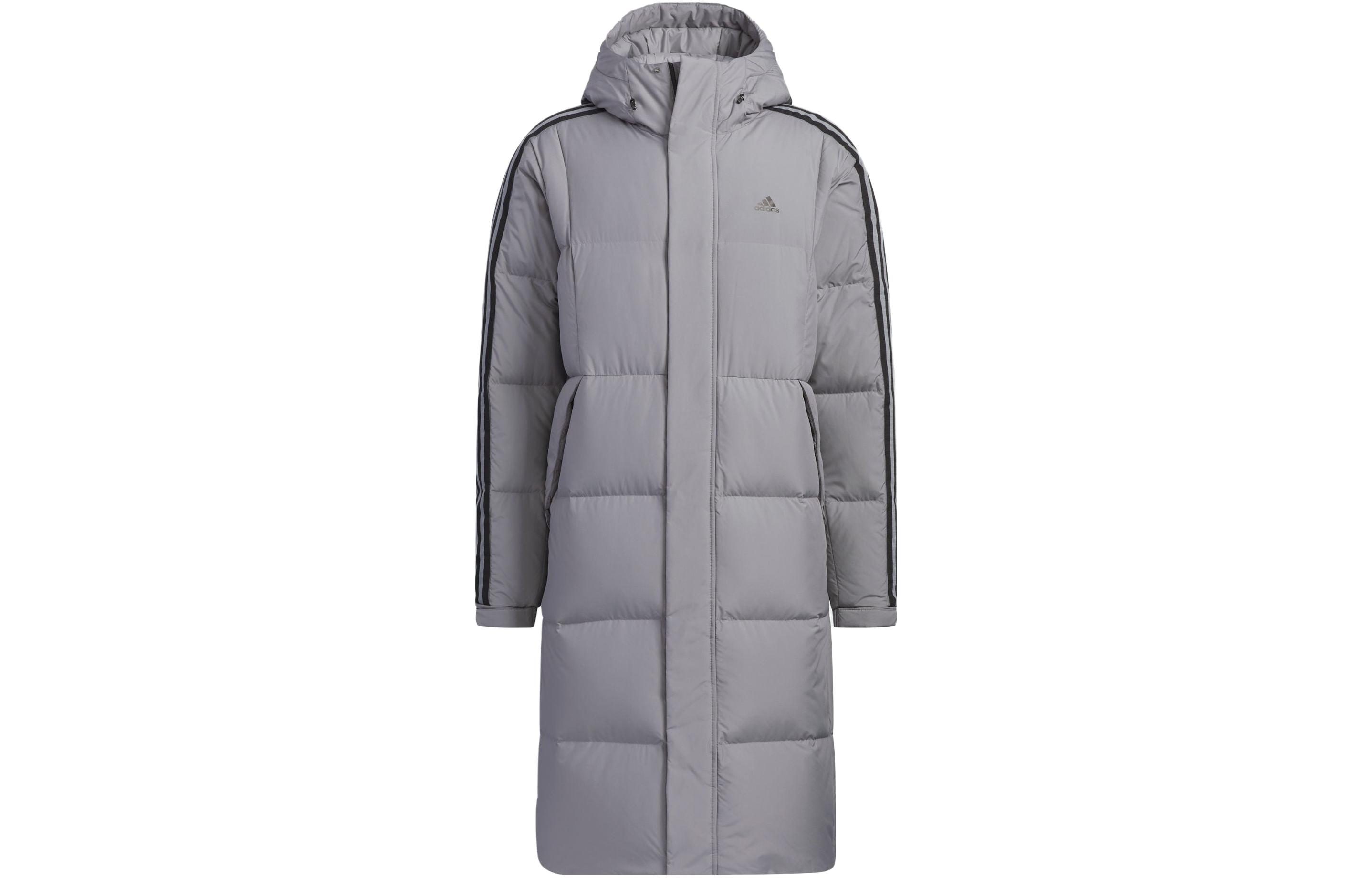Adidas 3 Stripes Down Jackets Men s Gray Hooded Moderate Other IT8715 XXXL