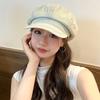 Washed and made old newsboy hat lady literary and retro denim octagonal hat blue beret painter hat man