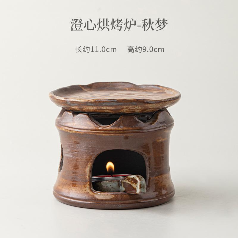 Gilt Burning Tea Warmer Holder Candle Heater Stove Kettle Stand Baked Milk Jar Carbon Furnace Teaware Accessories Decoration
