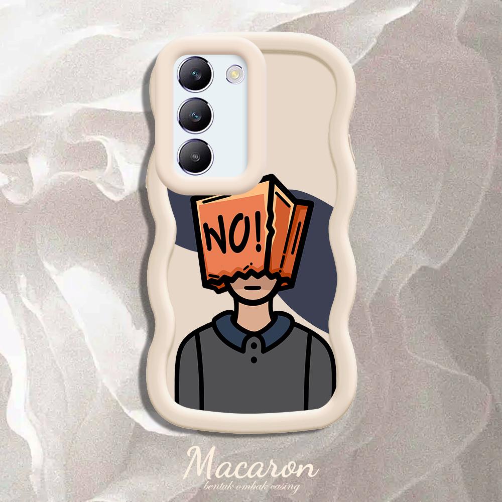 

Окрашенный узор Big Wave Edge Мягкий силиконовый материал Macaron чехол для телефона противоударный защитный резиновый чехол для OnePlus Vivo Motorola Moto Vivo Y35 5G белый