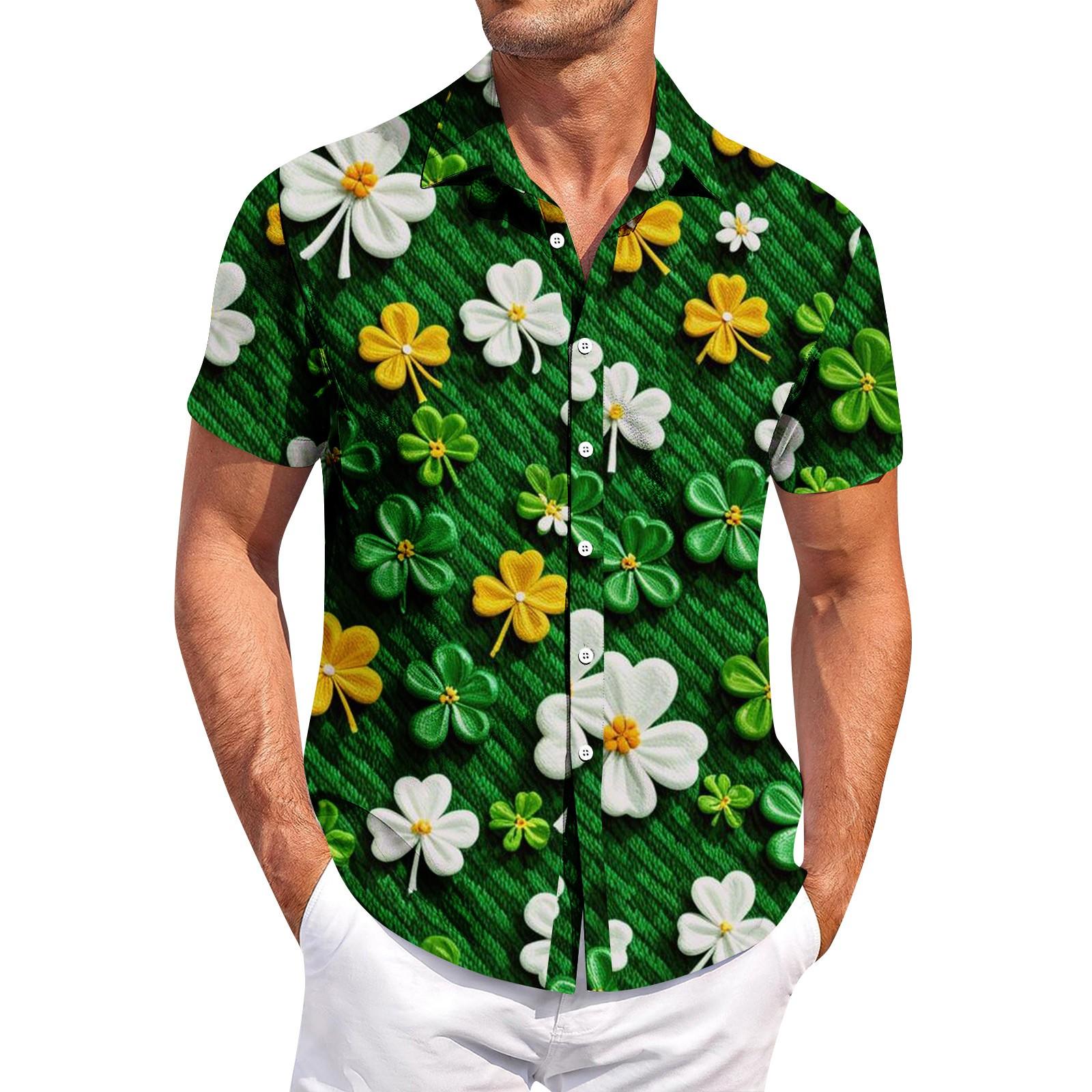 

Мужская повседневная рубашка с короткими рукавами, облегающая, стильная, мужская. Патрик Принт XXXL белый