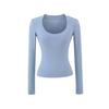 Kardashian Minimalist Velvet U-Neck Slim-Fit Cotton T-Shirt for Women