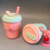 500Ml Coffee Mug With Lid Straw Silicone Cold Juice Milk Tea Mug Leak-Proof Drinking Water Bottles Portable Travel Cup