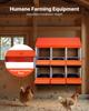 2 Tiers Chicken Nesting Boxes, 6 Compartments, Metal Egg Laying Boxes with Protective Collection Lids, Roll Out Nesting Box, Easy to Assemble, Ideal