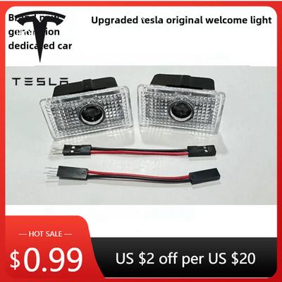 Car Sticker Tesla Tesla 2Pcs Car Door Projector Welcome Lights Accessories For Tesla Model 3 S X Y Cybertruck Roadster SpaceX Ca