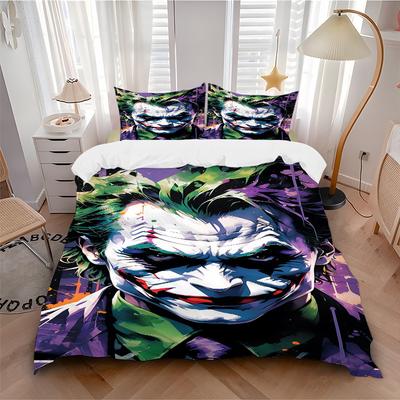 Set Biancheria da Letto Joker 3 Pezzi, Copripiumino e Federe in Morbido Poliestere Lavabile in Lavatrice Adatto a Tutte le Stagioni & Decorazione Camera degli Ospiti336