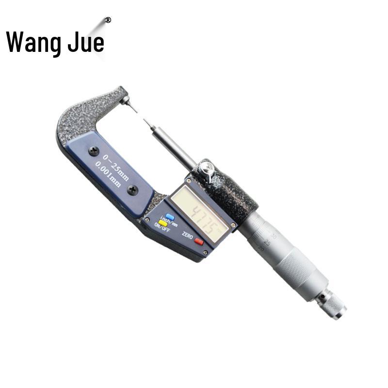 Wang Jue 1mm Small Diameter Digital Micrometer 0-25mm/0.001mm Industrial Spiral Display Instrument 0-25 mm