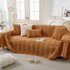 Rabbit Plush Cream Sofa Cover Towel Full Covered Winter Thickened Sofa Cushion Cover Non-Slip Leather Cover Blanket