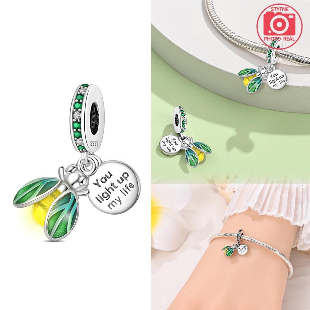 In Copper Colors Gold Glow In The Dark Firefly Charms Light Up Beads Fit Original Bracelet For Women Diy Jewelry Gifts