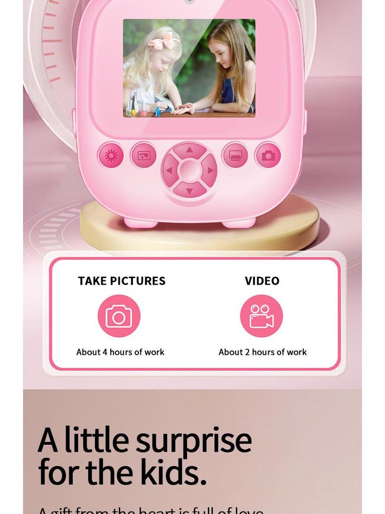 S5 HD Mini Dual Instant Camera for Kids - Thermal Cartoon Printing