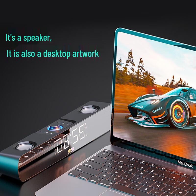 Souai Bluetooth Soundbar Speaker with Clock