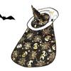 Pumpkin Halloween Dog Cloak Hat Adjustable Cats Cosplay Clothes Funny Halloween Pet Apparel  Party