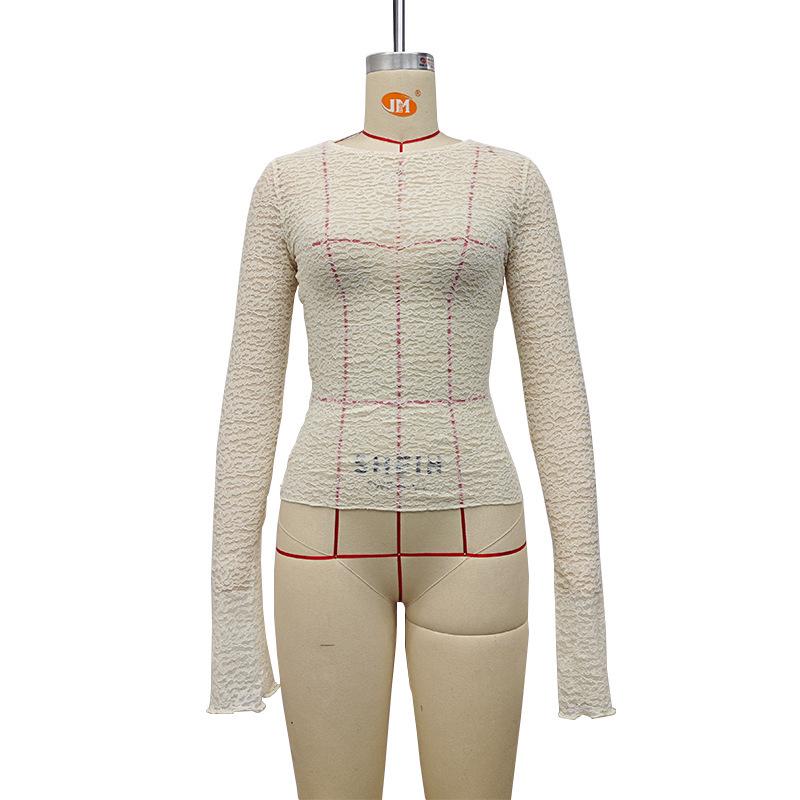 Slim-Fit Long Sleeve Sheer Top - 2024 Autumn/Winter Collection