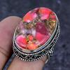Natural Copper Red Coral Gemstone 925 Sterling Silver Jewelry Ring Size 8 ETC-13903
