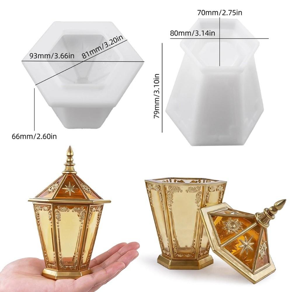 S víkem silikonová forma krystalická textura reliéfní design šestiúhelníková forma hvězda měsíc design šestiúhelníkový tvar DIY forma řemesla výroba
