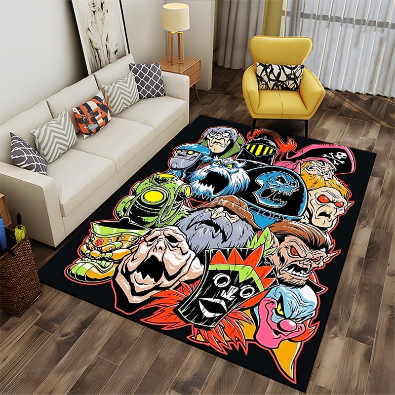"Colorful Cartoon Horror Monsters Pattern Carpet for Living Room Decor" Suitable for use as an anti-slip for living room bedroom sofas
