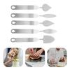 5Pcs Stainless Steel Chocolate Spatula Baking Decoration Tool Set Feather Leaf Cutter for Cake Mousse Cream Art Professional