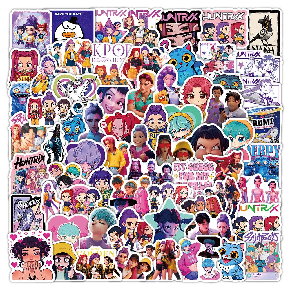 104 Witch Hunter KPop Two-dimensional Cartoon Animation Graffiti Sticker Water Cup Sticker