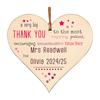 Wooden Heart Plaque Teacher Gift Heart Shape Hanging Decoration Thank You Gift for Teachers Nursery Preschool Childminder