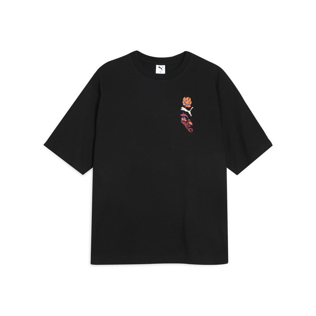 Puma Floral Graphic Boxy Crew Neck Sports Casual Short Sleeve T-Shirt Men Tops Black 633349-01
