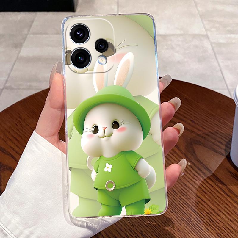 For Oppo Reno 15C 5G PMD110 Case Clear Luxury Cute Love Rabbit Funny Painting TPU Soft Silicone Casing For Oppo Reno15C 5G Cover