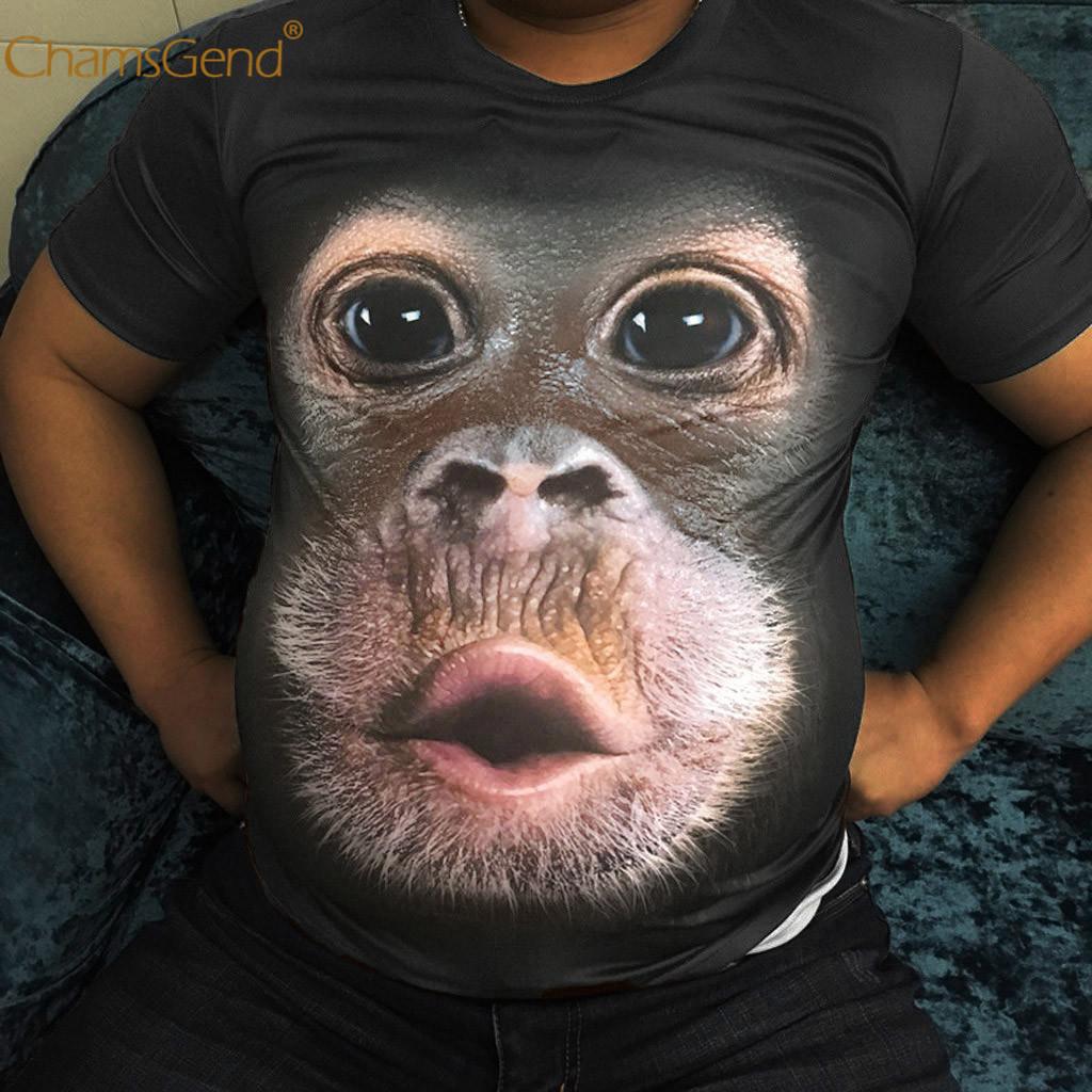 

Chamsgend MEN Весна Лето 3D Печати O-Neck Короткие рукава Футболка Топы Блузка