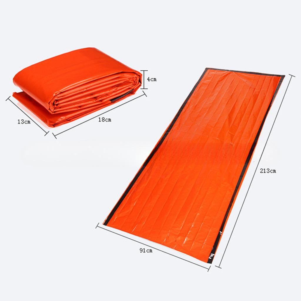 Camping Sleeping Bag For Outdoor Hiking Orange PE Aluminum Film Sleeping Bag Waterproof 210*91cm