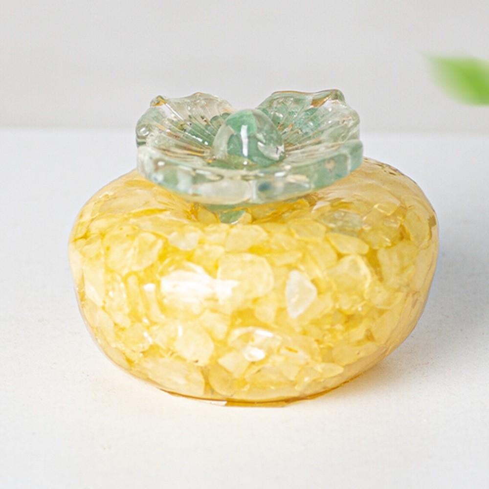 Natural Crystal Resin Decor Ornaments With Plant Shape For Home Living Room Decor