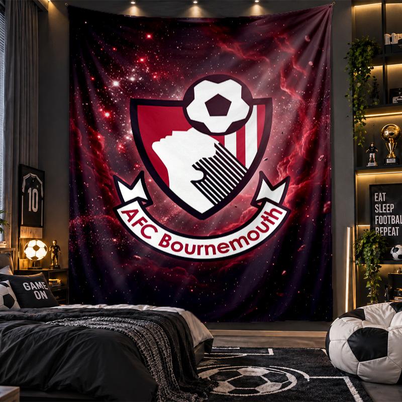 Wall Hanging Tapestry Bournemouth Football Print Cloth for Living Room Bedroom Home Decor