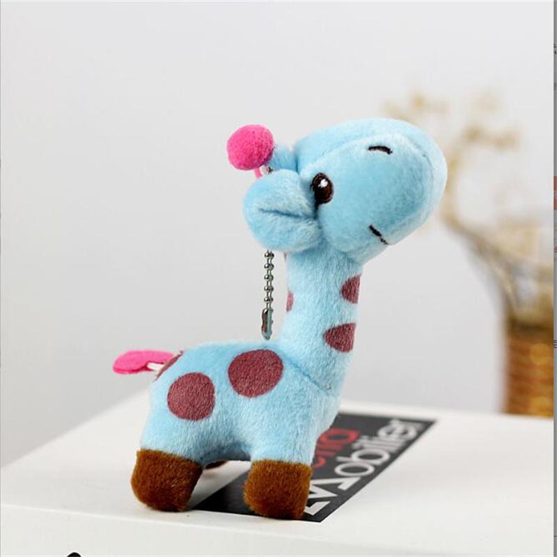 12CM Cute Plush Toys Color Deer Stuffed Giraffe Pendant Wedding Game Company Small Animal Doll For Christmas Gift