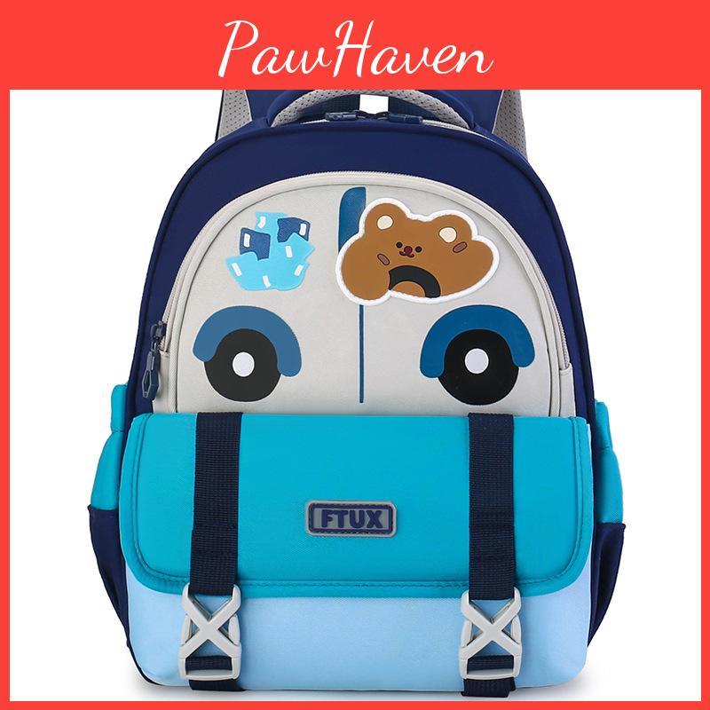 Childrens Backpack With Cartoon Car And Little Bear Print Design For Daily Use