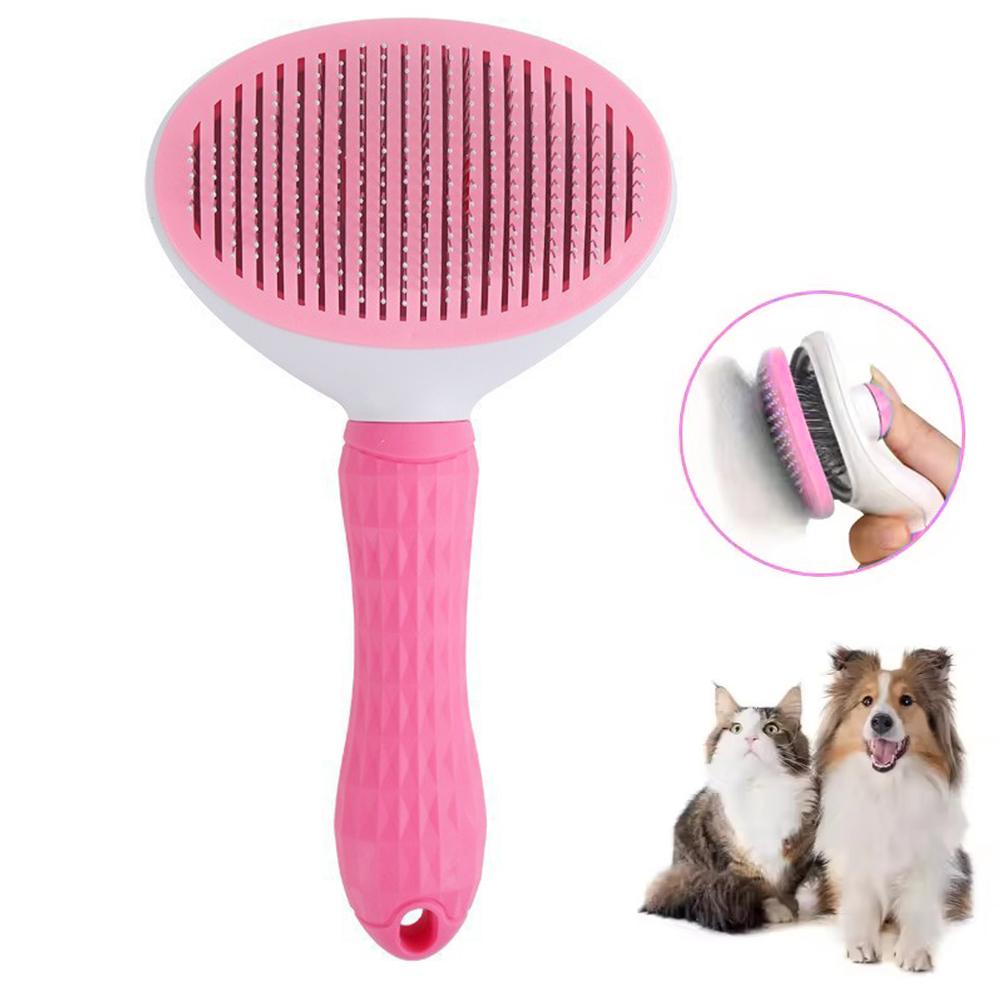 Cepillo para perros y gatos, cepillo autolimpiante para quitar el pelo de mascotas, herramientas de aseo para perros y gatos, peine desmatador para mascotas, accesorios para perros