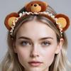 Soft Plush Lace Bear Headwear For Kids Comfortable Hairband Lightweight Hair Accessory For Sensitive Skin