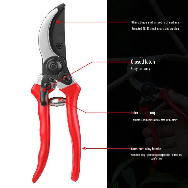 Multifunctional Stainless Steel Pruning Shears for Gardening, Grafting, and Floristry.
