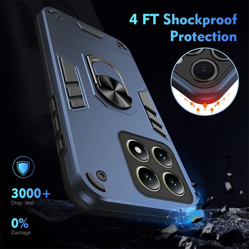 Stoßfeste Hard Armor Hülle Für Xiaomi 15T 14T 15 Ultra 13T Pro 13 Lite 12 12T 11T Auto Magnetischer Halter Ringständer Silikon Hülle
